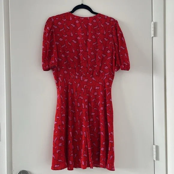STAUD Mini Milla Heart Print Dress 10 NWOT - Picture 6 of 6